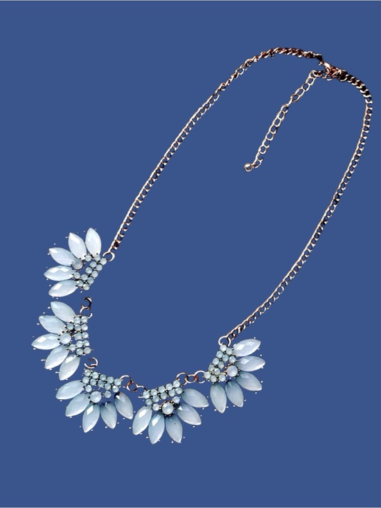Source Unknown Jewelry - Vintage Blue Floral Statement Necklace